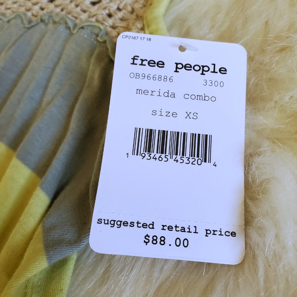 Free People Luca Crochet Stripe Tunic Tank XS NWT - Picture 11 of 15
